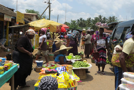 A local market in Ghana